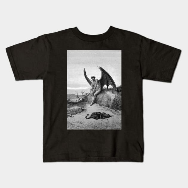 Lucifer the Fallen Angel | Paradise Lost | Satanic Art Kids T-Shirt by WearSatan